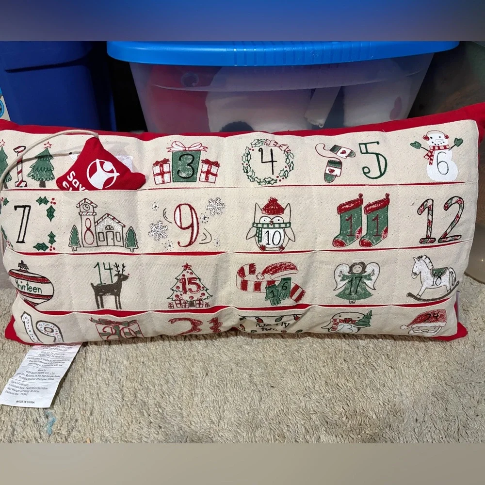 Save The Children Festive Christmas Countdown Advent Pillow 26”x13”